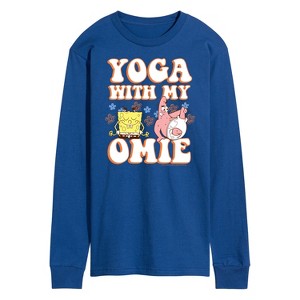 Men's - SpongeBob SquarePants - Yoga With My Omie Long Sleeve Graphic T-Shirt - 1 of 4
