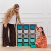 ECR4Kids Streamline 15 Cubby Tray Cabinet with 15 Scoop Front Storage Bins, 5x3, Natural - 4 of 4