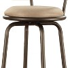 Set of 3 Camilla Adjustable Swivel Barstool Quarter Cross Back Peat Brown - Inspire Q: Microfiber Upholstery, Metal Frame - 3 of 4