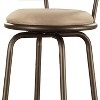 Set of 3 Camilla Adjustable Swivel Barstool Quarter Cross Back Peat Brown - Inspire Q: Microfiber Upholstery, Metal Frame - image 3 of 4