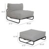 GRANDPATIO Cloud Sponge Beanbag Chair And Ottoman Set - 3 of 4