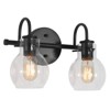 LNC Charm Matte Black with Clear Glass  Modern/Contemporary Vanity Lights, 2 Light/ 3 Light / 4 Light - 3 of 4