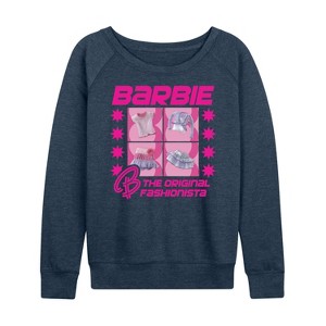 Women's - Barbie - Original Fashionista Lightweight French Terry Wide Neck Long Sleeve Shirt - 1 of 4