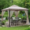 10X10 FT Outdoor Softtop Metal Gazebo,Tent With Double Roof Canopy And Mosquito Net,Galvanized Steel Large Patio Gazebo-Coolbibila - 2 of 4