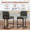24" Counter Height Bar Stools, Modern PU Leather Barstools with Back and Metal Legs for Kitchen Island, Upholstered Bar Chairs, Dark Grey - 4 of 4