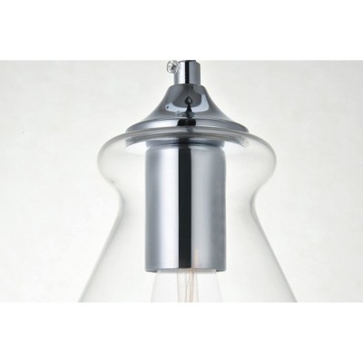 Destry Black and Clear Glass Pendant Light with Adjustable Cord