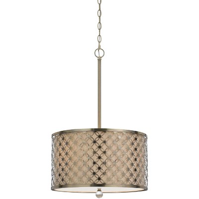 Cal Lighting 60W X 3 Myrtle Metal Pendant - Brass