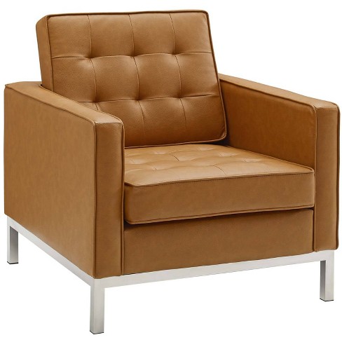 Armchair tan 2024 leather