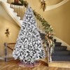 6ft Pre-lit Artificial Christmas Tree Snow Flocked Hinges Tree with 250 Multicolor LED Lights - 3 of 4