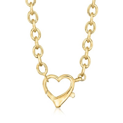 Ross-Simons 18kt Gold Over Sterling Oversized Heart Lobster Clasp Necklace