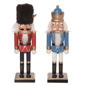 Transpac Christmas Wood Traditional Nutcracker Set of 2 Christmas Home Decorations - 1 of 1