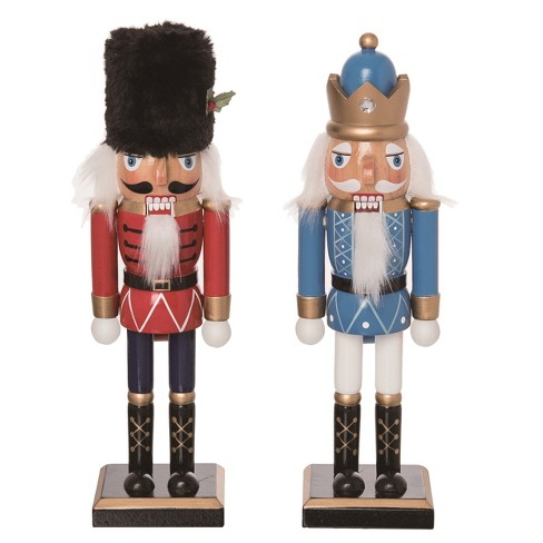 Transpac Christmas Wood Traditional Nutcracker Set of 2 Christmas Home Decorations - image 1 of 1