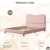 Jojoka Twin/Full/Queen Size Bed Frame, Boucle Upholstered Platform w/ Rounded Headboard, Wooden Slats, Low Profile, Heavy Duty, No Box Spring Needed - 2 of 4