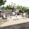 Heynemo 4-Seat Outdoor Patio Aluminum Furniture Sets Sectional Sofa Sets With Cushions, Modern Outside Couch Chairs Sets For Porch & Garden - 2 of 4