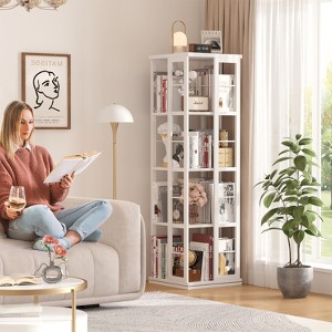 Aheaplus Rotating Bookshelf, 4-tier Corner Bookshelf - 1 of 4