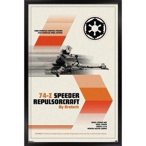 Trends International Star Wars: Moving At Lightspeed - Speeder Bike Framed Wall Poster Prints - 1 of 4