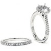 Pompeii3 1/2ct Halo Diamond Engagement Wedding Ring Set 14K White Gold - 2 of 4