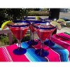 Dos Sueños Mexican Hand Blown Glassware Combo Set - Blue Rim Pitcher and Modern Margarita Glasses - 4 of 4