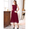 INSPIRE CHIC Women's Wedding Guest Boat Neck Vintage Formal Cocktail Midi Lace Dress - 3 of 4