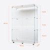 MAYEERTY Tempered Glass Display Cabinet Wine Storage File Cabinet Battery powered Paipai Light Adjustable Floor Feet Living Room Bedroom Office White - 3 of 4