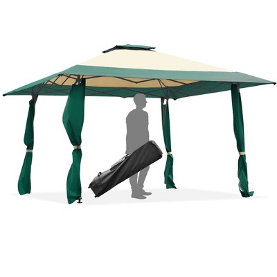 Costway 13'x13' Gazebo  Canopy  Shelter Awning Tent Patio Garden Green