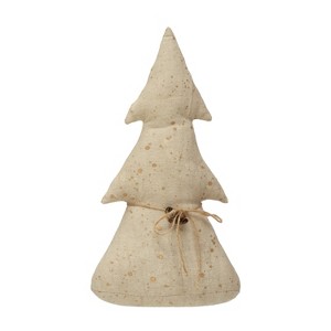 Storied Home Antiqued Canvas Tree with Bells with Natural Color, Bells - 1 of 3