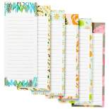 Juvale 6 Pack Magnetic Fridge Notepads for Grocery, Shopping to-Do Lists, Sticky Memos, Floral Design, 3.5 x 9 in