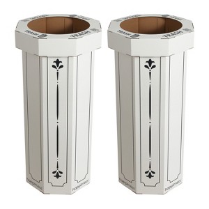 happimess Fleur 25-Gallon Traditional Classic Disposable Corrugated Cardboard Event Trash Can and Recycling Bin - 1 of 4