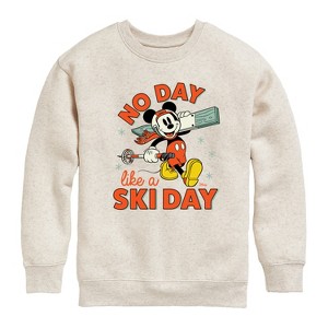 Boys' - Disney - No Day Like A Ski Day Graphic Long Sleeve Fleece Sweatshirt - 1 of 4
