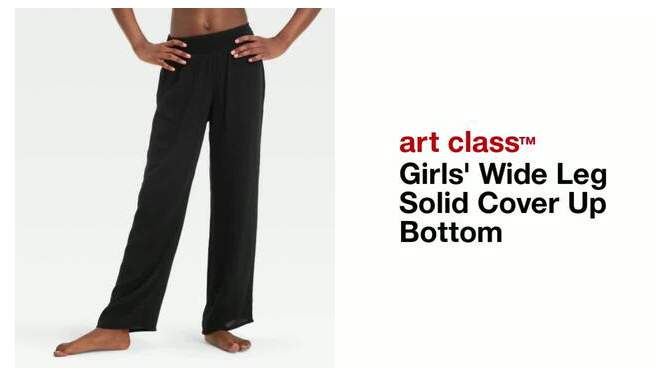Girls&#39; Wide Leg Solid Cover Up Bottom - art class&#8482;, 2 of 5, play video