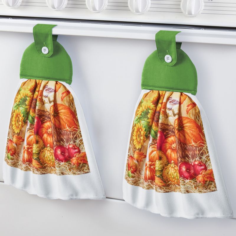 Collections Etc Dona Gelsinger Bountiful Harvest Kitchen Towels - Set of 2, 2 of 3