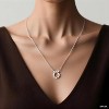Silver Titanium Steel Bow - Shaped Modern Women's Necklace - 2 of 4