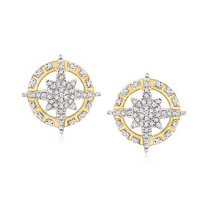 Ross-Simons 0.20 ct. t.w. Diamond North Star Earrings in 14kt Yellow Gold - 1 of 3