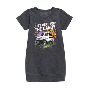 - Hot Wheels - Halloween Graphic Short Sleeve Fleece Dress - 1 of 3