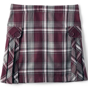 Lands' End School Uniform Kids Side Pleat Plaid Skort Above Knee - 1 of 2