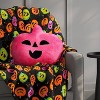Pumpkin Shaped Faux Shearling Halloween Throw Pillow Pink - Hyde and EEK! Boutique™: Indoor Oval Cushion, Recycled Polyester Fill - 2 of 4