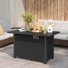 Tangkula 42 Inch Patio Rattan Propane Fire Pit Propane Gas Fire Pit Table w/ Wind Guard - 3 of 4