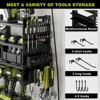 Hausource 12-Slot Power Tool Organizer Storage Racks with Pegboard, 4-Tier Drill Rack & Power Strip - 4 of 4