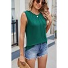 Women's Sleeveless Ruffle Detail T-Shirt | Round Neck Casual Solid Top for Women - 2 of 3