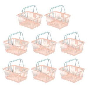 Unique Bargains Plastic Grocery Shopping Toy Organizing Mini Decorative Baskets 6.3" x 3.5" x 5.1" 8 Pcs - 1 of 4
