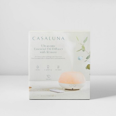 200ml Essential Oil Diffuser White - Casaluna&trade;: Ultrasonic Aroma, Auto Shut-Off, Light Settings, Includes Remote