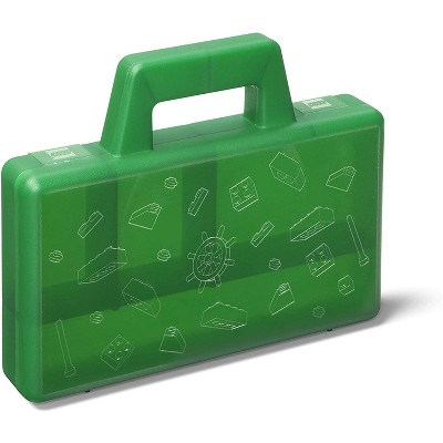 Room Copenhagen LEGO Sorting Box to-Go Travel Case with Organizing Dividers | Green