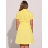 INSPIRE CHIC Women's Point Collar Front Elastic Waist Drawstring Mini Shirt Dress with Pocket - 4 of 4