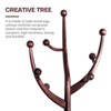 Bekrvio Coat Rack Freestanding Wood Tree Rack with 8 Hooks, Black- Red - 4 of 4