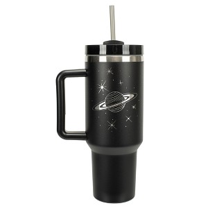 Elanze Designs Saturn Planet Rings Galactic Stars 40 oz. Stainless Steel, Large Water Bottle Coffee Mug, Spill & Leak Resistant, Thermal Travel - 1 of 1