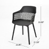 Christopher Knight Home Trinity Outdoor 7 Piece Polypropylene Resin and  Acacia Wood Dining Set with 70" Table, Black and Teak - 4 of 4