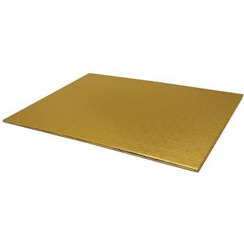O'Creme Gold Wraparound Rectangular Cake Pastry Drum Board 1/4 Inch Thick, Full-Sheet Size (17-1/2 Inch x 25-1/2 Inch) - Pack of 10