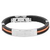 Steeltime Men's black rubber bracelet with "our father…" accent. Color Options: Blue, Black, Silver, Silver/Black, Orange - 4 of 4