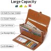 BEAFUP Womens Wallets,Large capacity Genuine Leather Wallet,Wallet Women Trifold Credit Card Holder Wallet with ID Window and RFID - 2 of 4