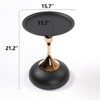 Syemin End Tables Mermaid Tail End Modern Metal Pedestal Coffee Table Minimalist Accent Table Decoration for Living Room, Black, 15.7"*15.7"*21.2" - 3 of 4